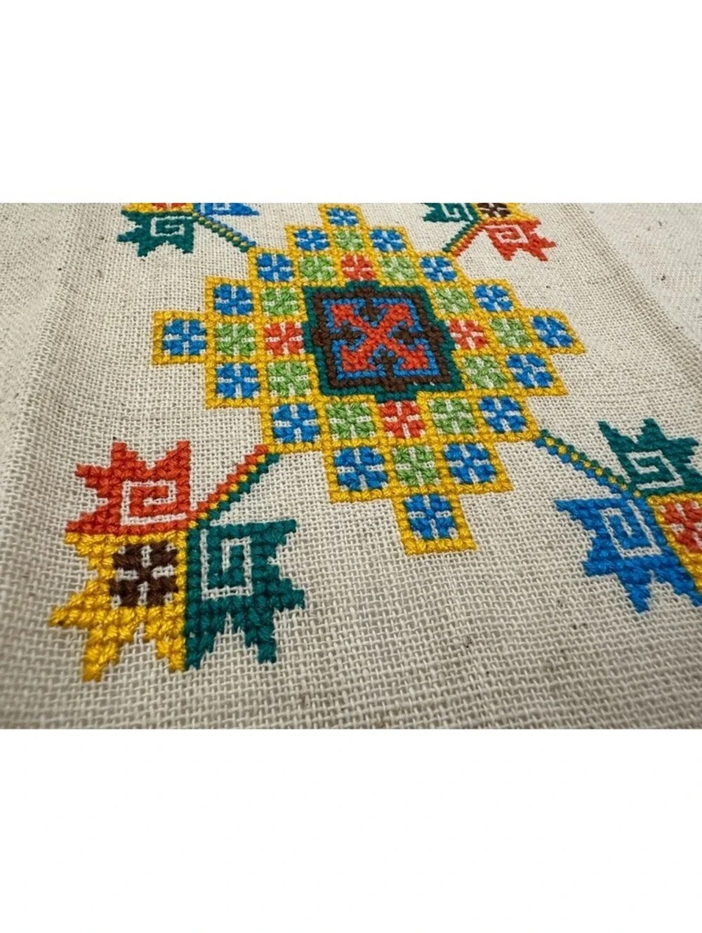 18 Vintage Thai Tribal Crafts Karen Yao Thai Lua Napkins Hemp? Geometric Stitch